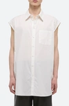 HELMUT LANG GENDER INCLUSIVE SLEEVELESS COTTON BUTTON-UP SHIRT