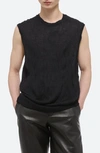 Helmut Lang Sleeveless Crushed Knit Top In Black - 001
