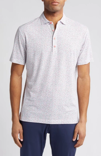 Johnnie-o Ernest Spatter Print Polo In Bahama Mama