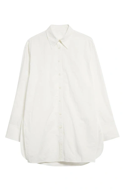 Gia Studios Oversize Long Sleeve Button-up Shirtdress In White
