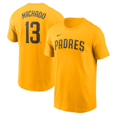 Nike Men's Manny Machado Gold San Diego Padres Fuse Name Number T-shirt