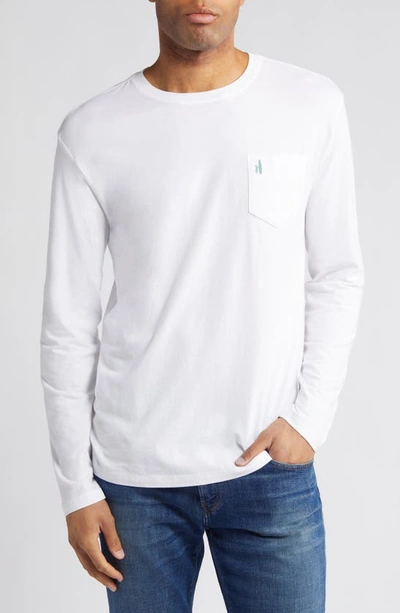 Johnnie-o Surf Galaxy Long Sleeve Pocket T-shirt In White