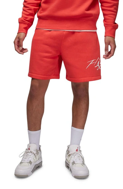 Jordan Fleece Sweat Shorts In Lobster/ White