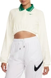 Nike Women's  Sportswear Collection Cropped Long-sleeve Polo In White