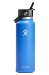 Hydro Flask 40-ounce Wide Mouth Flex Straw Cap Water Bottle In Cascade