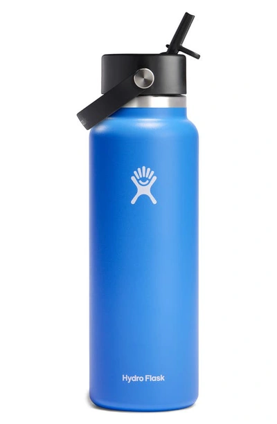 Hydro Flask 40-ounce Wide Mouth Flex Straw Cap Water Bottle In Cascade