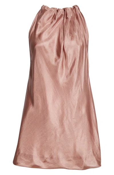 Rick Owens Lido Bag Sleeveless Satin Silk Top In Dusty Pink