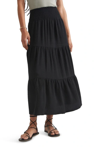 Marine Layer Corinne Double Cloth Maxi Skirt In Black