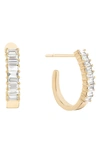Lana Baguette Curved Huggie Hoop Earrings In Yellow
