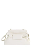 Off-white Zip Tie Leather Crossbody Bag In White