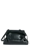 Off-white Zip Tie Leather Crossbody Bag In Black