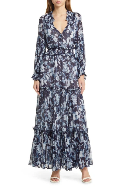 RAILS FREDERICA FLORAL TIERED LONG SLEEVE MAXI DRESS