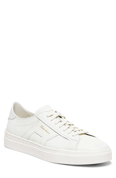 Santoni Double Buckle Inspired Sneaker In White