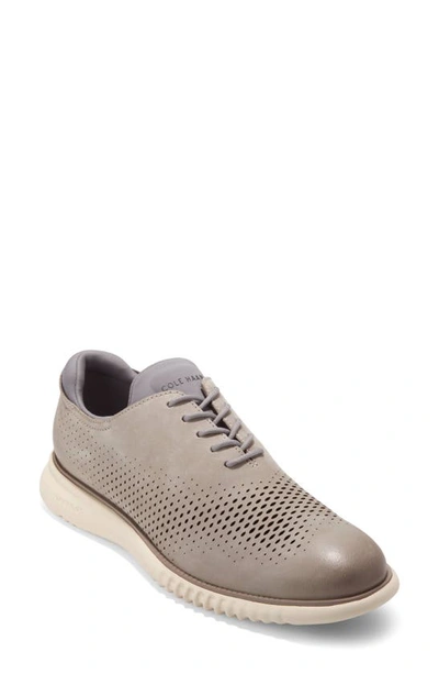 Cole Haan 2.zerogrand Laser Wing Derby In Dove Nubuck / Ivory