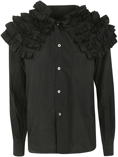 Comme Des Garçons Long Sleeved Buttoned Shirt In Black