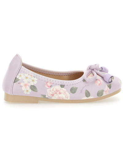 Monnalisa Kids'   Rose Print Ballet Flats In Wisteria