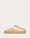 Valentino Garavani The Bold Edition Vlogo Mule In Metallic Grainy Calfskin 25mm Woman Gold 38 In Gold