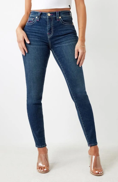 True Religion Brand Jeans Halle High Waist Skinny Jeans In Dark Boreal