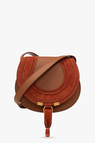 Chloé Marcie Small Shoulder Bag In Brown