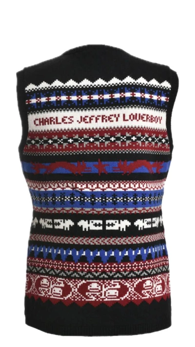 Charles Jeffrey Loverboy Fine Fairisle Vest In Black