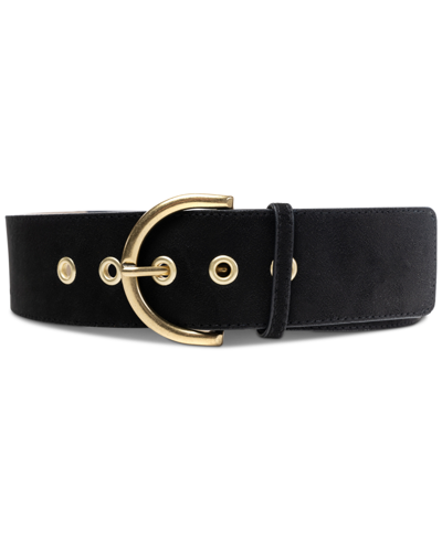 Style & Co Women's Faux-suede Stretch Belt, Created For Macy's In Black