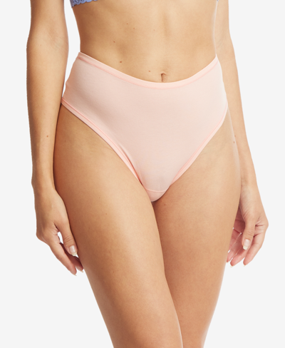 Hanky Panky Women's Playstretch Natural Rise Thong Underwear 721924 In Sweet Nothing Pink
