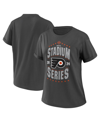 WEAR BY ERIN ANDREWS WOMEN'S WEAR BY ERIN ANDREWS CHARCOAL PHILADELPHIA FLYERS 2024 NHL STADIUM SERIES BOYFRIEND T-SHIRT