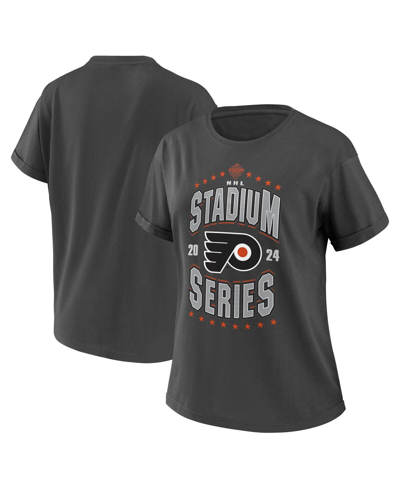 Wear By Erin Andrews Charcoal Philadelphia Flyers 2024 Nhl Stadium Series Boyfriend T-shirt