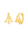 KENSIE GOLD-TONE LETTER "A" INITIAL HUGGIE HOOP EARRING