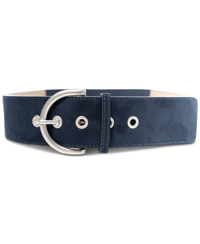 Style & Co Women's Faux-suede Stretch Belt, Created For Macy's In Navy