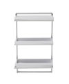 Danya B Wall Mount 3-tier White And Chrome Bathroom Shelf With Towel Bar And Removable Trays In Chrome,white