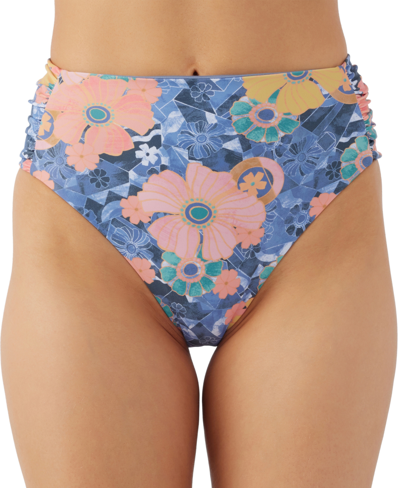 O'neill Juniors' Jadia Floral Long Beach Bikini Bottoms In Multi Color