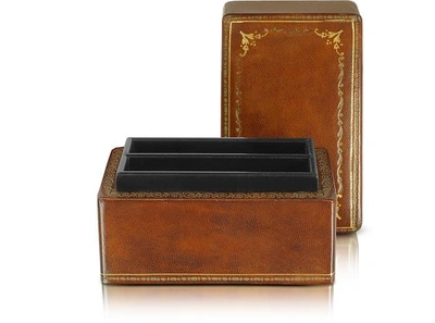 Gucci Small Leather Goods Genuine Leather Card Box In Marron