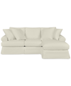 Macy's Brenalee 96" Roll Arm Performance Fabric Slipcover Reversible Chaise Sofa With Four Pillows In Peyton Birch