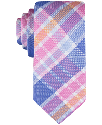 Tommy Hilfiger Men's Festive Plaid Tie In Pink