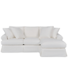 Macy's Brenalee 96" Roll Arm Performance Fabric Slipcover Reversible Chaise Sofa With Four Pillows In Peyton Slate