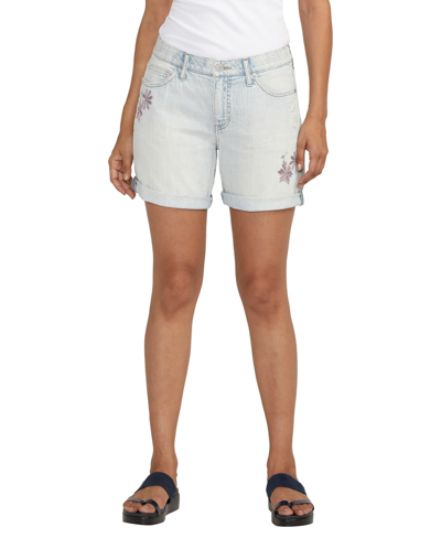 Jag Women's Alex Mid Rise Boyfriend Shorts In Bella Vista Blue