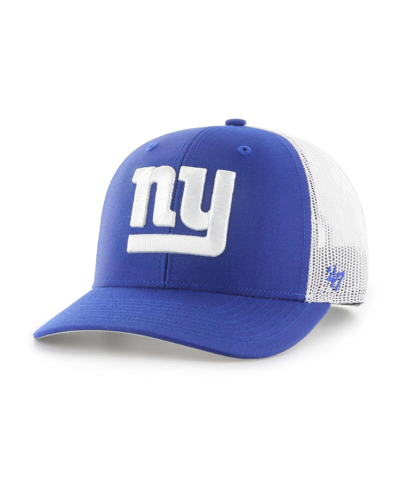 47 Brand Kids' Youth Boys And Girls ' Royal, White New York Giants Adjustable Trucker Hat In Royal,white