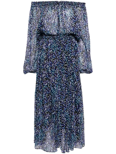 Isabel Marant Étoile Off-shoulder Volga Dress In Blue