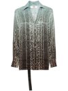 Fendi Print Silk Shirt In Blue