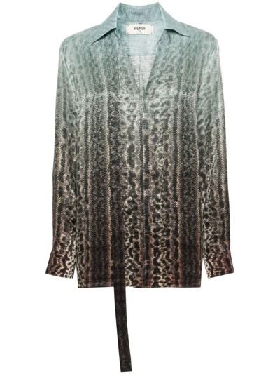 FENDI ANIMALIER SILK SHIRT