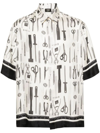 Fendi Multicolor Tools Print Shirt In White