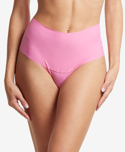 Hanky Panky Breathesoft Hi-rise Thong Underwear In Taffy Pink