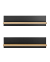 Danya B Repose Display Photo Ledge Shelf, Set Of 2 In Chestnut,black
