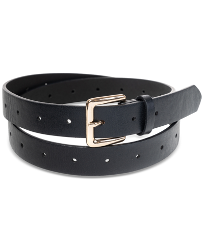 On 34th Women's Adjustable Faux-leather Belt, Created For Macy's In Black