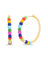 Kensie Multi Beaded Hoop Earring In Multi