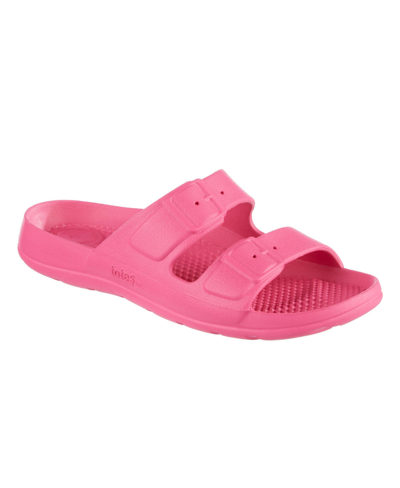 Totes Little And Big Kids Ara Molded Double Buckle Slide Sandals In Azalea