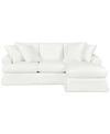 Macy's Brenalee 96" Roll Arm Performance Fabric Slipcover Reversible Chaise Sofa With Four Pillows In Peyton Cream