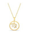 Kensie Gold-tone Virgo Dangle Round Pendant Necklace In Virgo