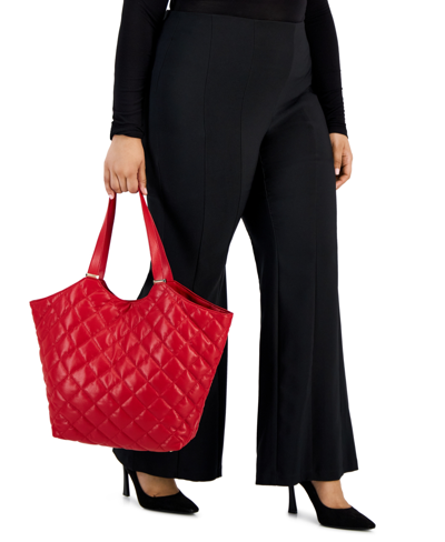 Inc International Concepts Andria Quilted Extra Large Tote, Created For Macy's In Red Pepper